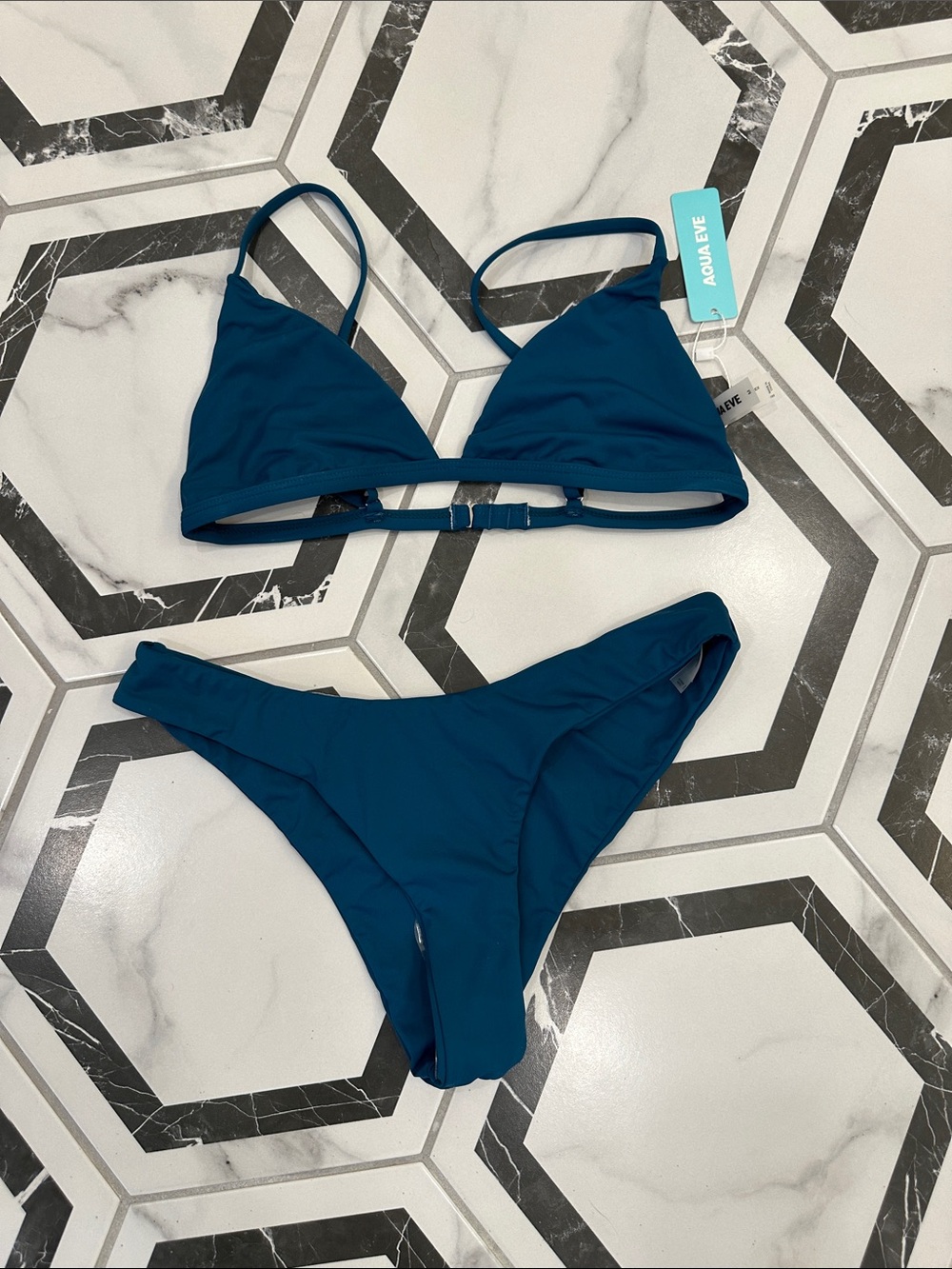 Aqua Eve Women's Teal Triangle Bikini Set